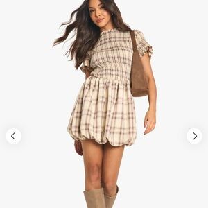 Plaid mini dress with bubble skirt NWT